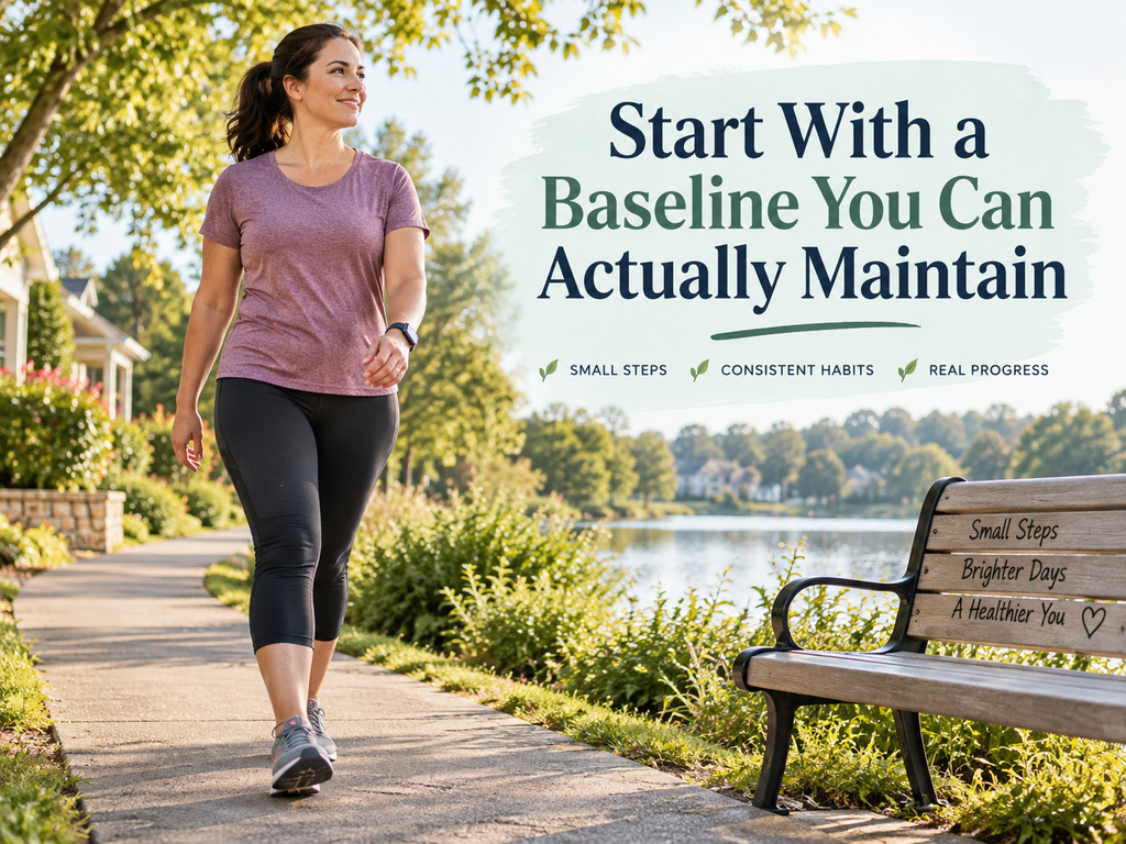 Woman walking outdoors as part of a daily walking routine for healthy weight management