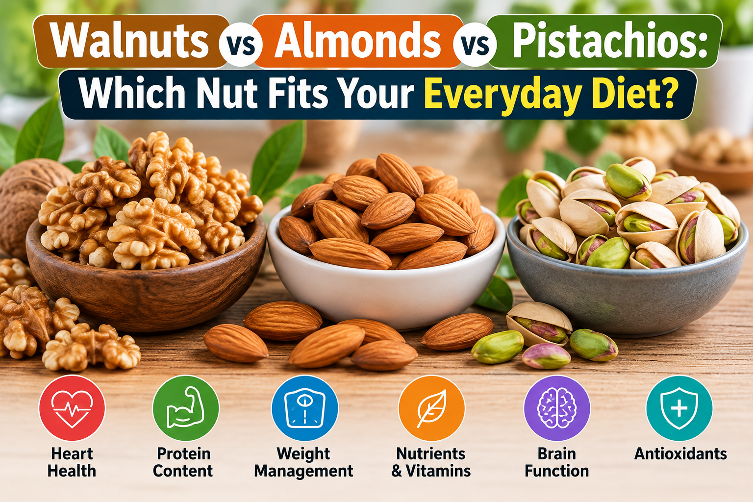 Walnuts vs Almonds vs Pistachios: Which Nut Fits Your Everyday Diet?