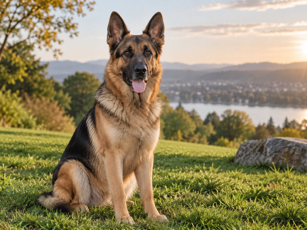 German Shepherd outdoors for simple dog care tips and daily exercise