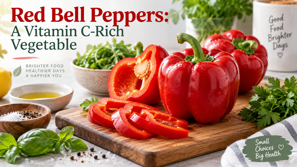 Fresh red bell peppers, a vitamin C-rich vegetable that supports natural collagen production