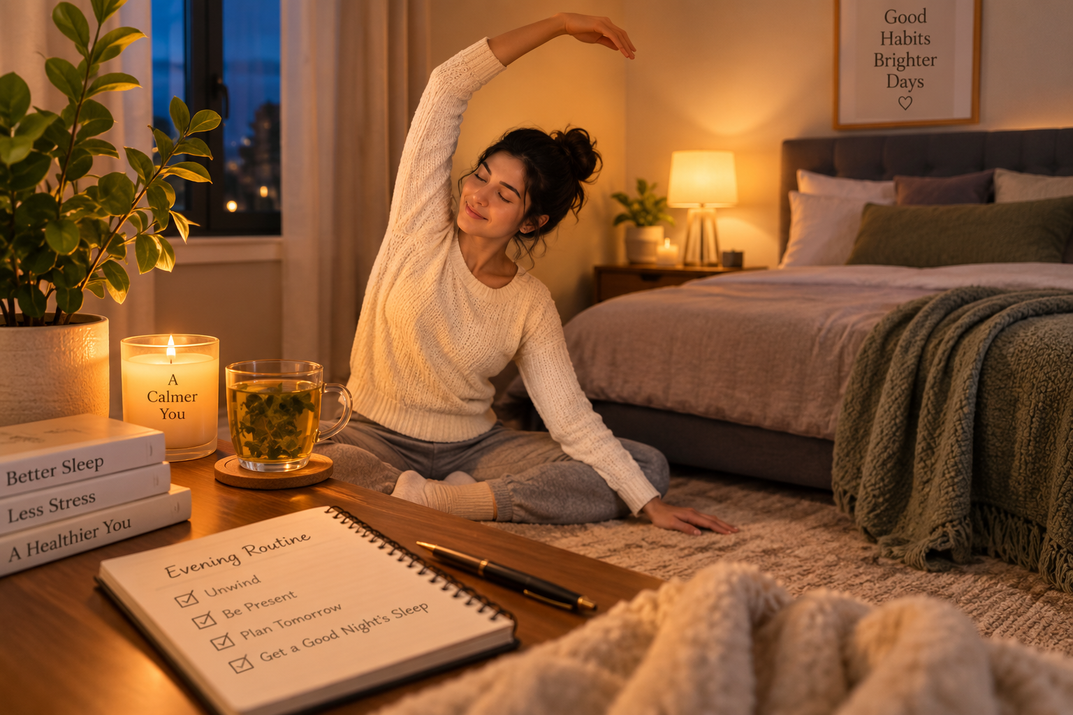 Relaxing evening habits for better sleep and less stress