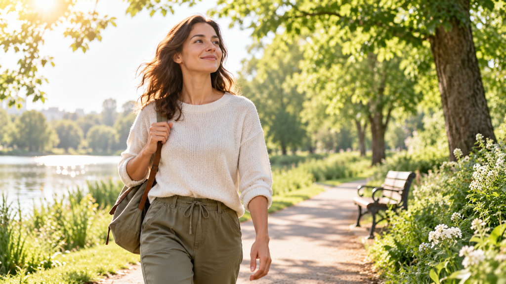 Woman enjoying offline time as part of simple digital detox habits