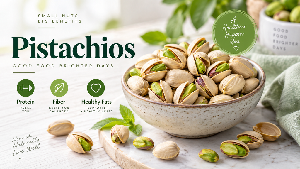 Pistachios with protein, fiber, and healthy fats for a balanced diet