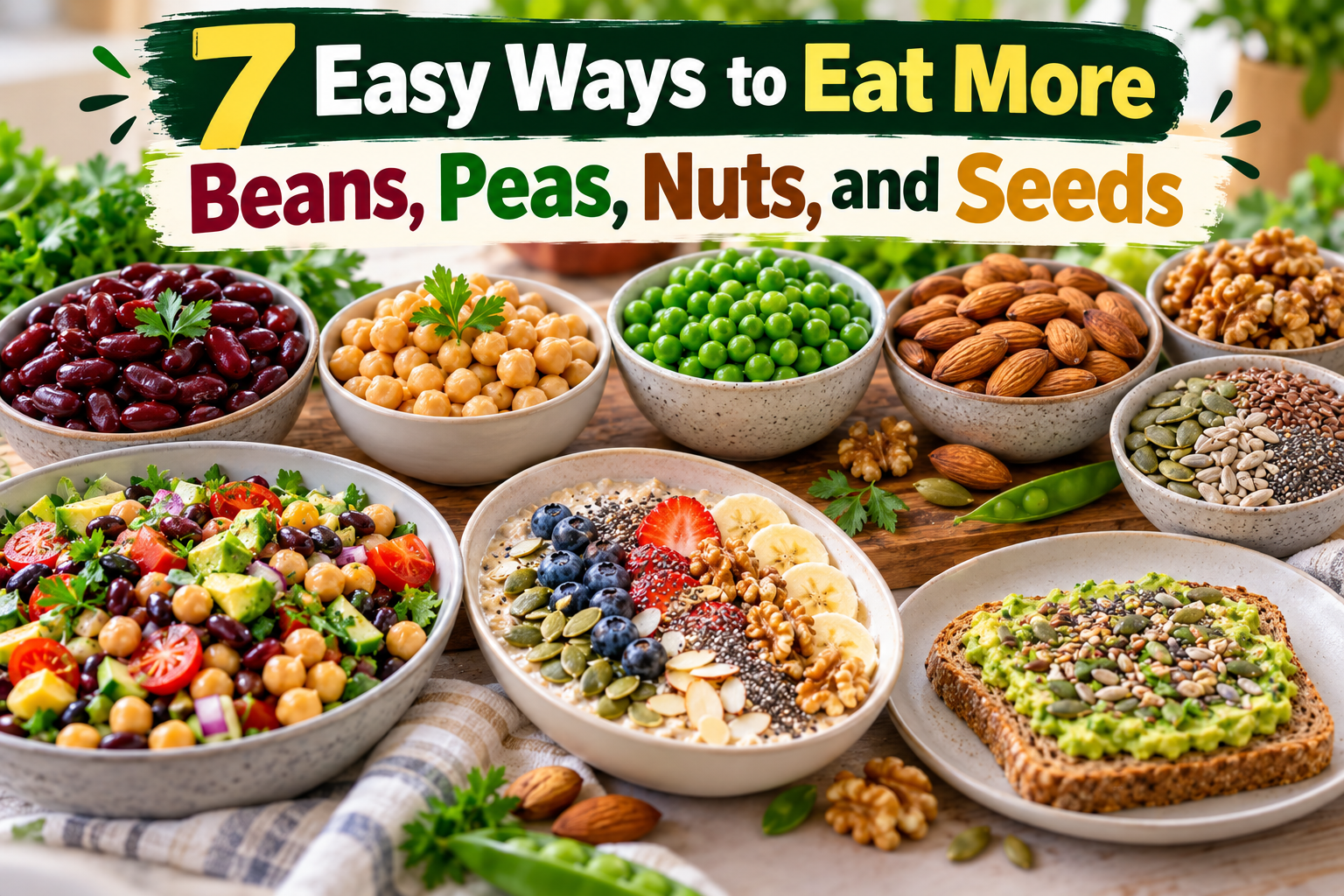 7 Easy Ways to Eat More Beans, Peas, Nuts, and Seeds